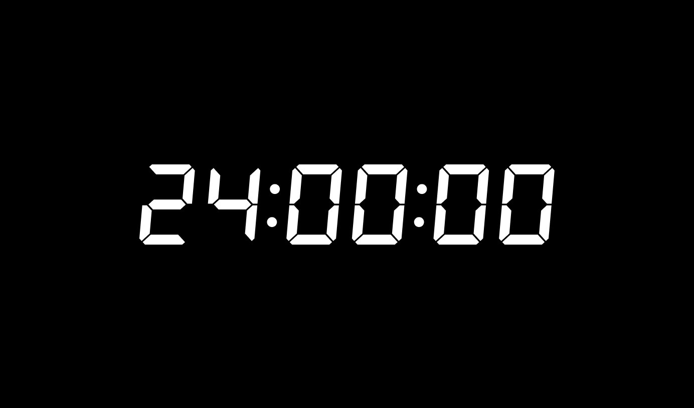 Online digital clock in full screen