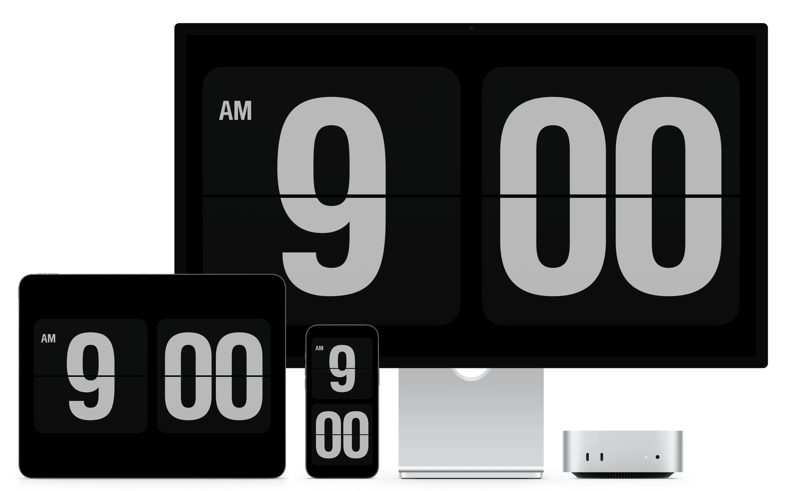 Fliqlo digital clock for desktop screensaver