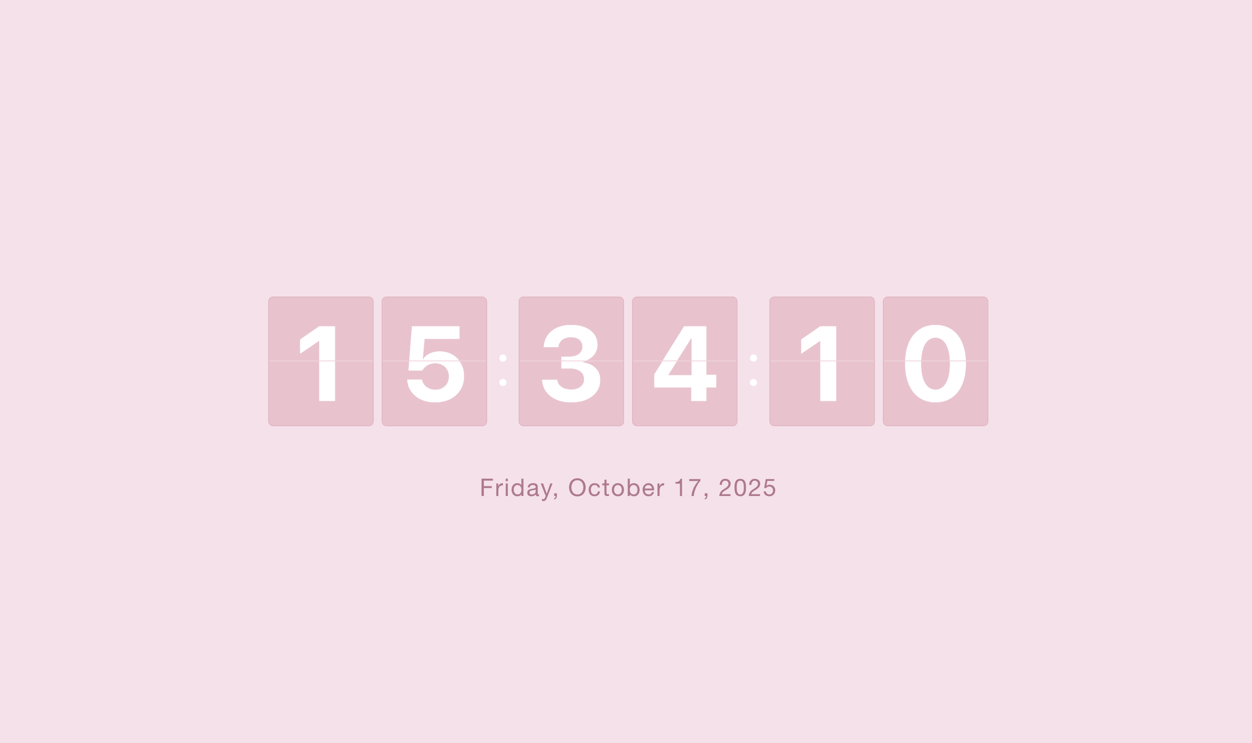 Flip Clock (pink theme) full screen screenshot
